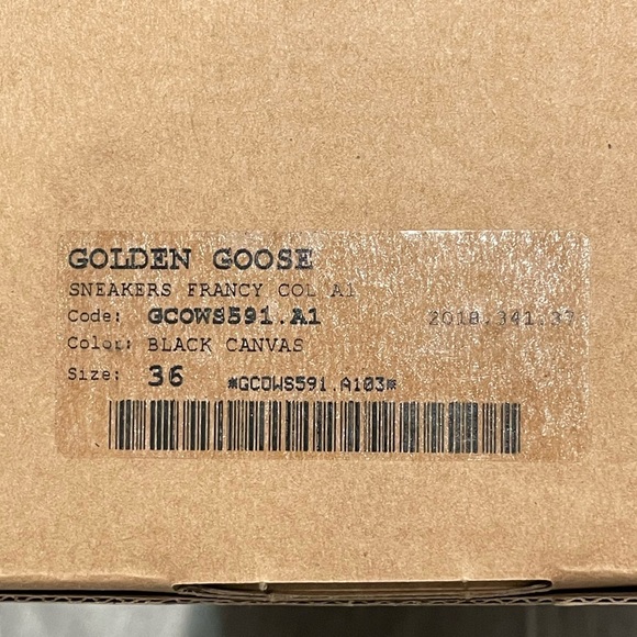 GOLDEN GOOSE Authentic Francy Black canvas high top sneaker-36 - Picture 9 of 10